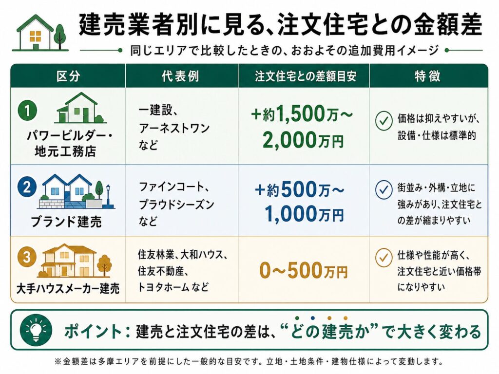 建売業社と注文住宅の金額差