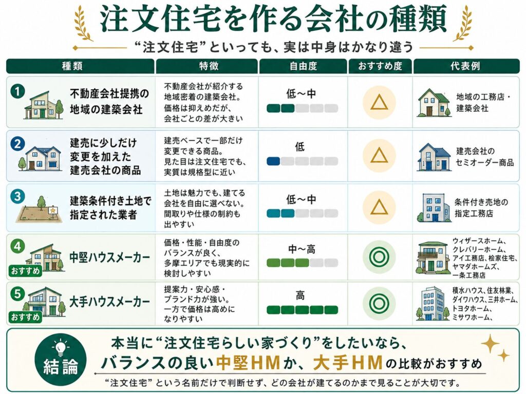 注文住宅を建てる建築会社の種類